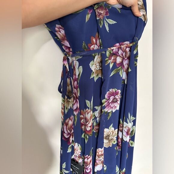 NWT Lulus Blue Floral Print Maxi Dress - Picture 9 of 13